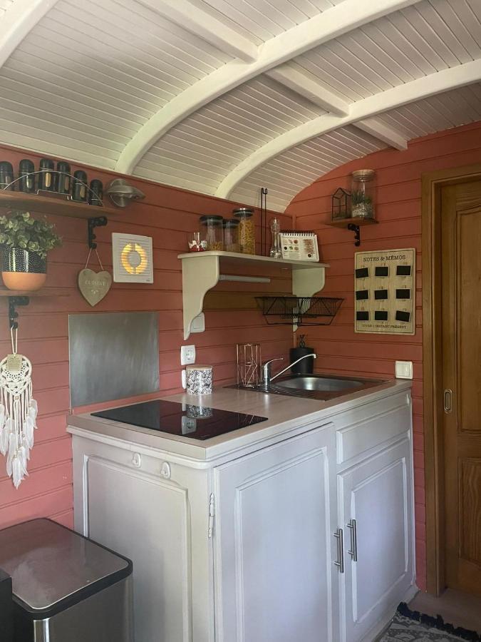 Gasthaus Roulotte En Bois Sud France Le Soler Exterior foto